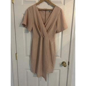 Closet London Blush Faux Wrap Dress Short Sleeve Mini Cocktail Party 8